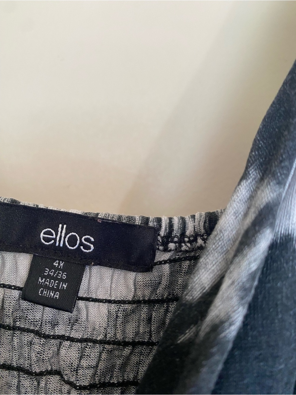 ellos size 4x Black & White Tie-Dye Maxi Dress adjustable spaghetti straps - Picture 3 of 11